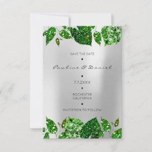 Greenery Woodland Green Monstera Save The Date Gra