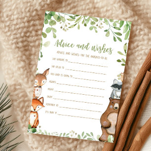 Greenery Woodland Shower Advice and Wishes Game