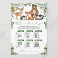 Greenery Woodland What's in Your Purse Game Card