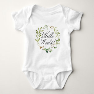 Greenery Wreath personalized Baby Bodysuit