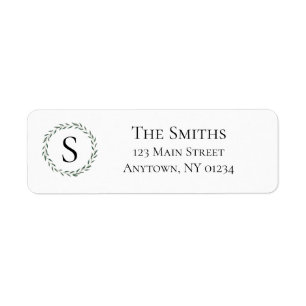 Greenery Wreath Return Address