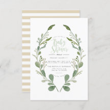 Greenery Wreath Watercolor | Baby Shower Invite