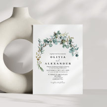 Greenery Wreath wedding Invitation