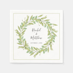 Greenery Wreath Wedding Napkin