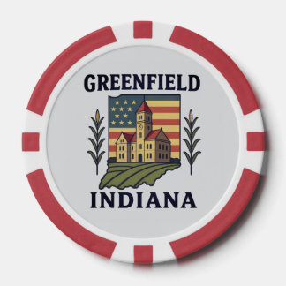 Greenfield Indiana American Flag Poker Chips