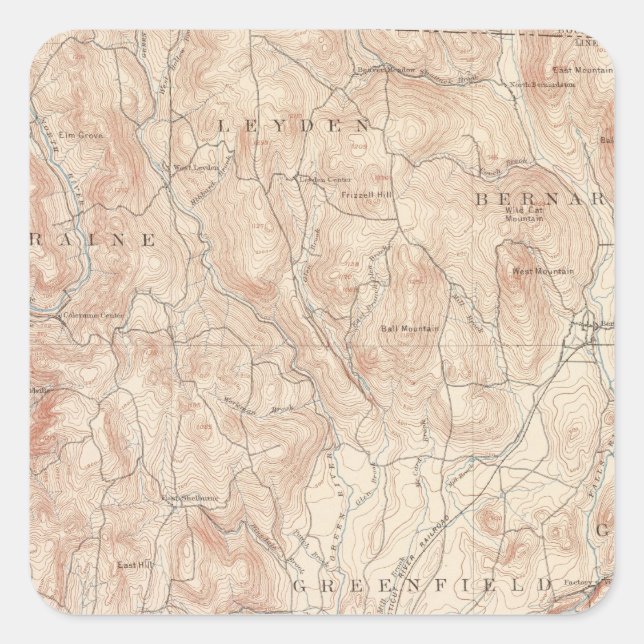 Greenfield, Massachusetts Square Sticker (Front)