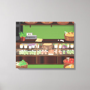 Greengrocers Store Canvas Print