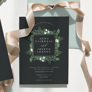 Greenhouse Elegant Watercolor Botanical Wedding Invitation