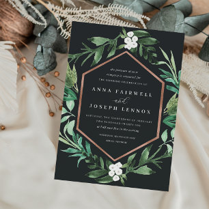 Greenhouse Frame Watercolor Botanical Wedding Invitation