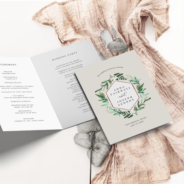 Greenhouse Frame | Watercolor Botanical Wedding Program (Creator Uploaded)