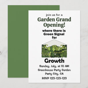 Greenhouse Green Signal For Growth Garden Opening Invitation
