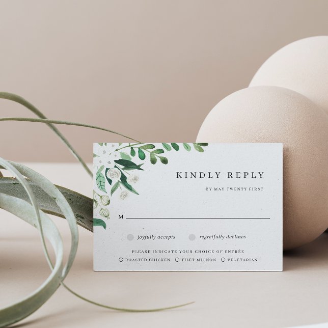 Greenhouse | Watercolor Botanical Meal Choice RSVP Card (Creator Uploaded)