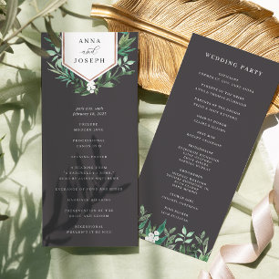 Greenhouse Watercolor Botanical Wedding Ceremony Program