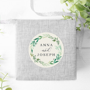 Greenhouse   Watercolor Botanical Wedding Classic Round Sticker