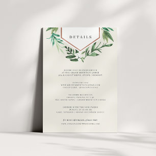 Greenhouse Watercolor Botanical Wedding Details Enclosure Card