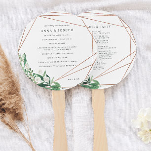 Greenhouse   Watercolor Botanical Wedding Program Hand Fan