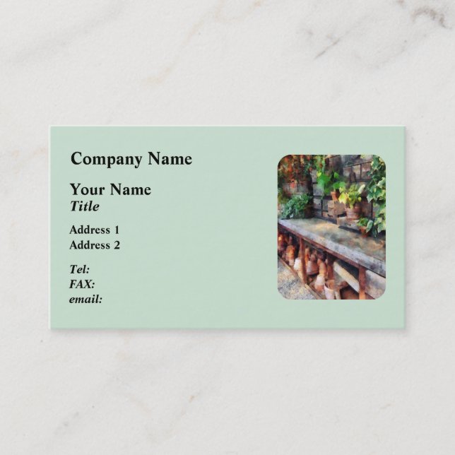 Greenhouse with Flowerpots Business Card (Front)