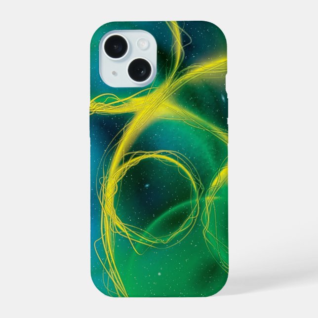 Greenish Abstract iPhone 15 Case (Back)