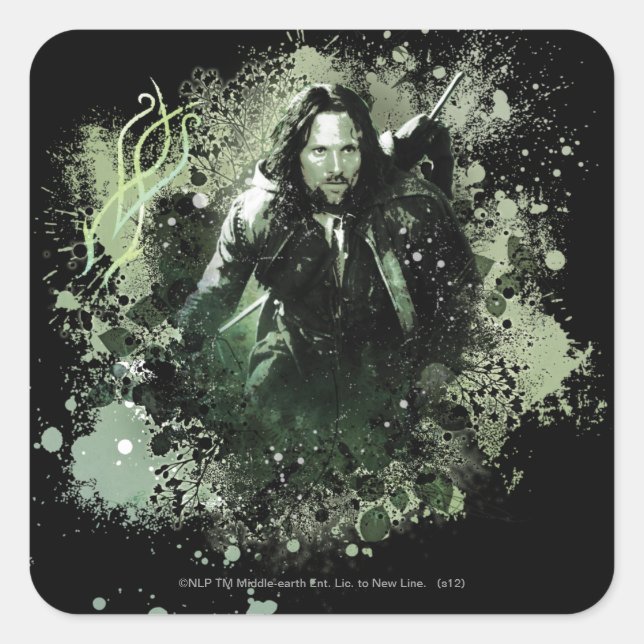 Greenish Aragorn Vector Collage Square Sticker (Front)