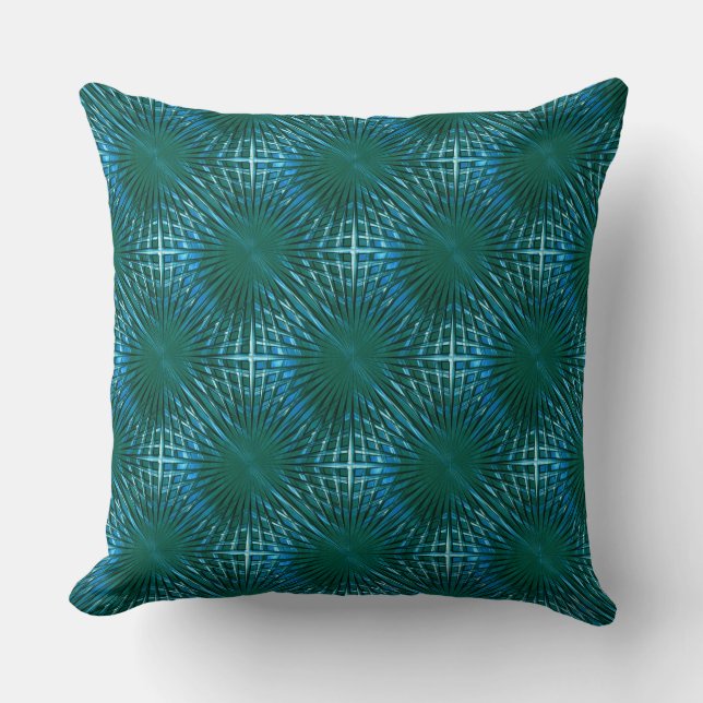 Greenish cyan grille looking puffed or inflated    throw pillow (Front)