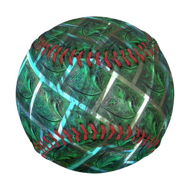 'Greenish framed eyes', scratches and blue grating Baseball (Front)