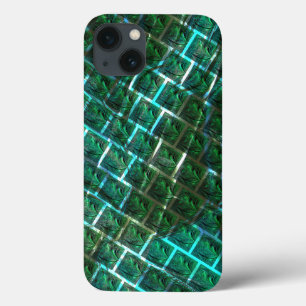 'Greenish framed eyes', scratches and blue grating iPhone 13 Case