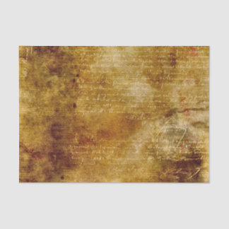 Greenish Grey Brown Texture with Vintage Script Tissue Paper