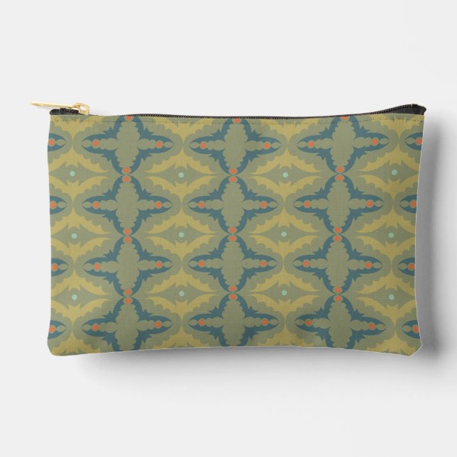 Greenish Retro Vintage Pattern Accessory Pouch (Front)