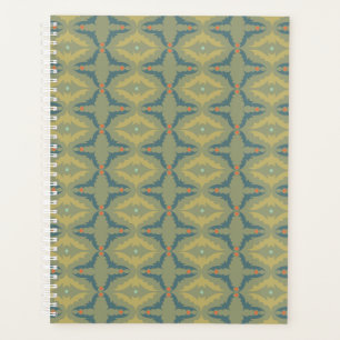 Greenish Retro Vintage Pattern Planner
