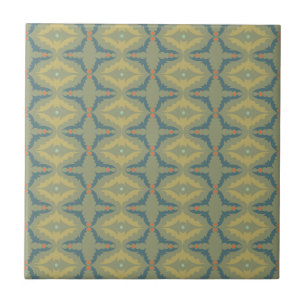 Greenish Retro Vintage Pattern Tile