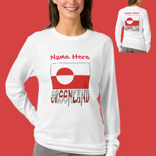 Greenland and Greenlander Flag Red Personalized  T-Shirt