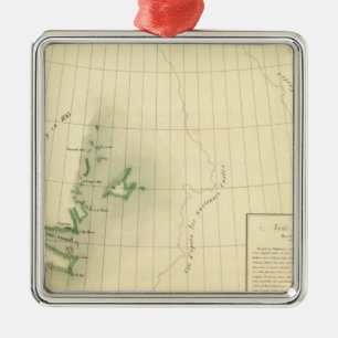 Greenland Atlas Map Metal Ornament