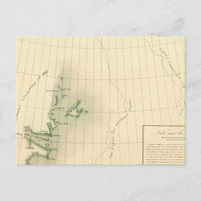 Greenland Atlas Map Postcard (Front)