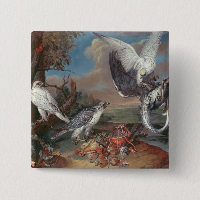 Greenland Cyr Falcons 2 Inch Square Button (Front)