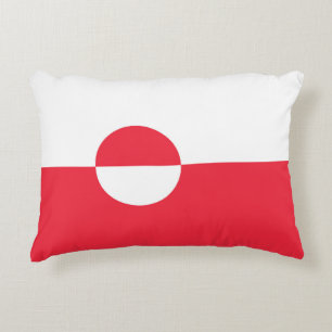 Greenland flag accent pillow