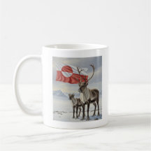 GREENLAND flag and arctic reindeer Coffee Mug