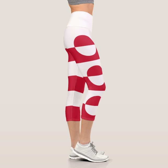 Greenland Flag Capri Leggings (Right)