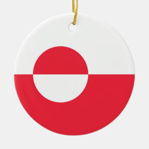 Greenland flag ceramic ornament