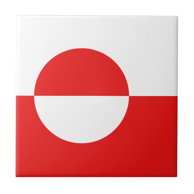 Greenland Flag Ceramic Tile (Front)