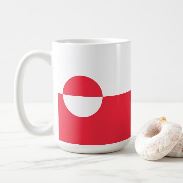 Greenland flag coffee mug (With Donut)