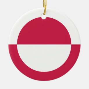 Greenland Flag Emblem Ceramic Ornament