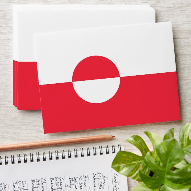 Greenland flag envelope (Stacked)