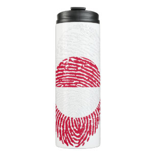 Greenland Flag Fingerprint Country Pride Thermal Tumbler