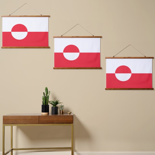 Greenland flag hanging tapestry (Asymmetrical)