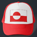Greenland Flag Hat<br><div class="desc">This trucker hat sports the flag of Greenland. Keep a cool head with a little Greenlandic flair.</div>