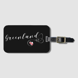 Greenland Flag Heart, Greenland Flag Luggage Tag