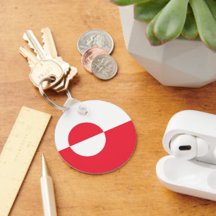 Greenland flag keychain
