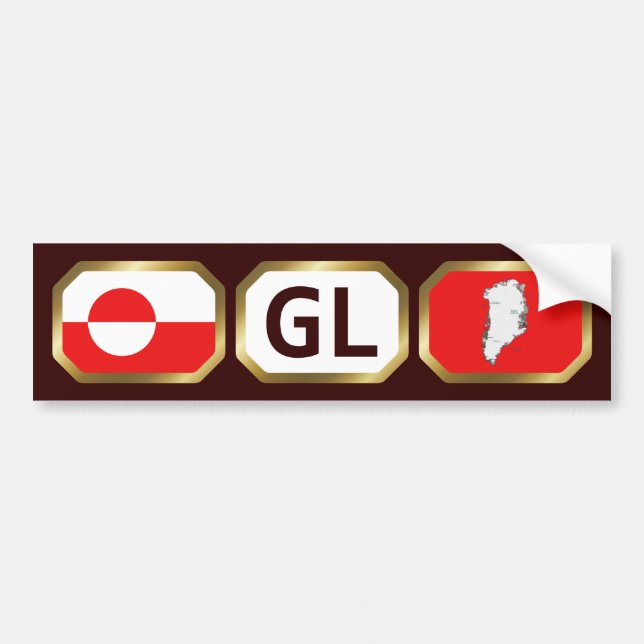 Greenland Flag Map Code Bumper Sticker (Front)