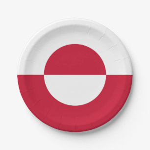 Greenland Flag Paper Plate