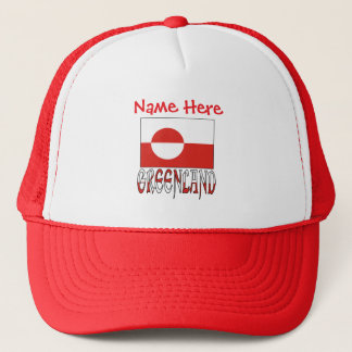 Greenland Flag Red Personalized  Trucker Hat